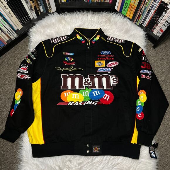 JH DESIGN NASCAR M&M ROBERT YATES 38 JACKET 4XL NASCAR MM RACING BLACK & YELLOW - Picture 1 of 8
